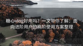 糖心vlog好用吗？一文带你了解：面向进阶用户的高阶使用方案整理