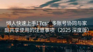 懒人快速上手17cs：多账号协同与家庭共享使用的注意事项（2025 深度版）