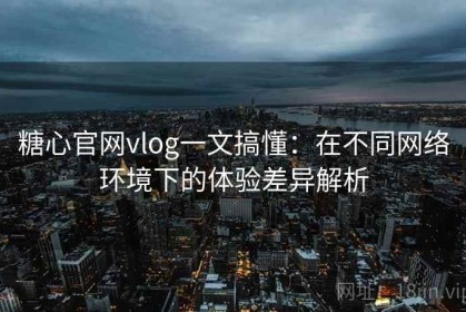 糖心官网vlog一文搞懂：在不同网络环境下的体验差异解析