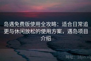 岛遇免费版使用全攻略：适合日常追更与休闲放松的使用方案，遇岛项目介绍