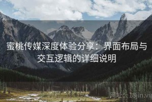 蜜桃传媒深度体验分享：界面布局与交互逻辑的详细说明