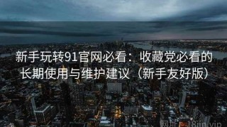 新手玩转91官网必看：收藏党必看的长期使用与维护建议（新手友好版）