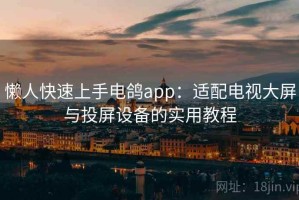 懒人快速上手电鸽app：适配电视大屏与投屏设备的实用教程