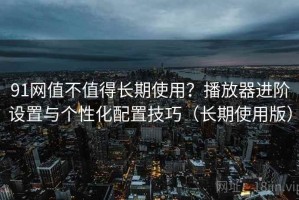 91网值不值得长期使用？播放器进阶设置与个性化配置技巧（长期使用版）