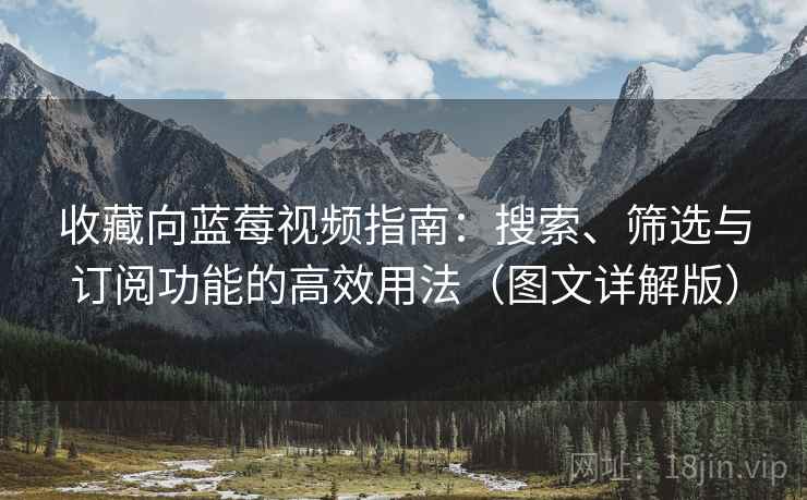 收藏向蓝莓视频指南：搜索、筛选与订阅功能的高效用法（图文详解版）