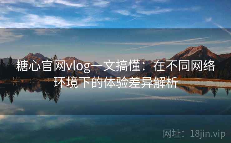 糖心官网vlog一文搞懂：在不同网络环境下的体验差异解析