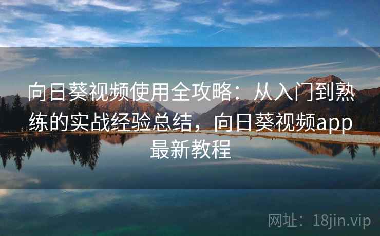 向日葵视频使用全攻略：从入门到熟练的实战经验总结，向日葵视频app最新教程