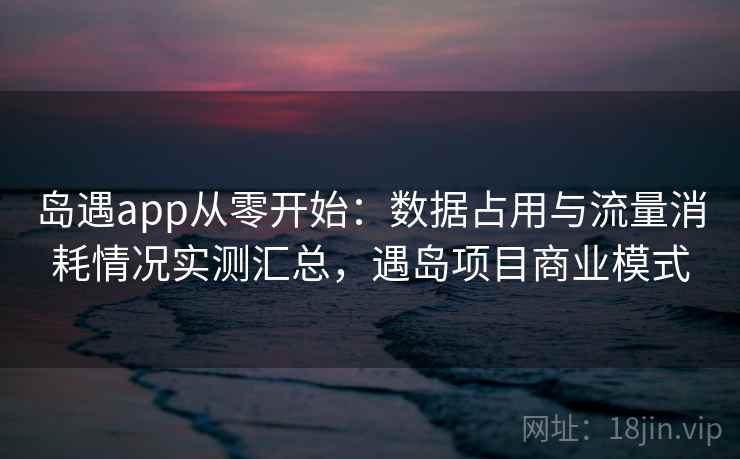 岛遇app从零开始：数据占用与流量消耗情况实测汇总，遇岛项目商业模式