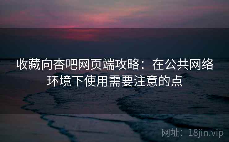 收藏向杏吧网页端攻略：在公共网络环境下使用需要注意的点