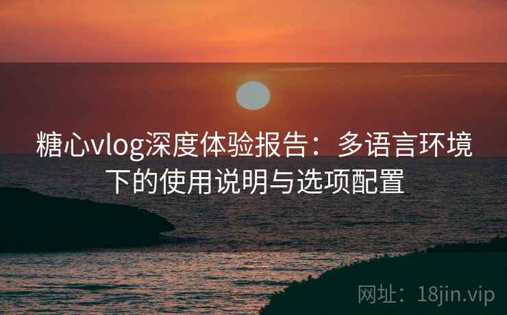 糖心vlog深度体验报告：多语言环境下的使用说明与选项配置